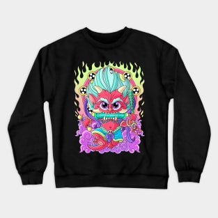 Cute Kawaii Oni Japanese demon Harajuku Pastel Goth Art Crewneck Sweatshirt